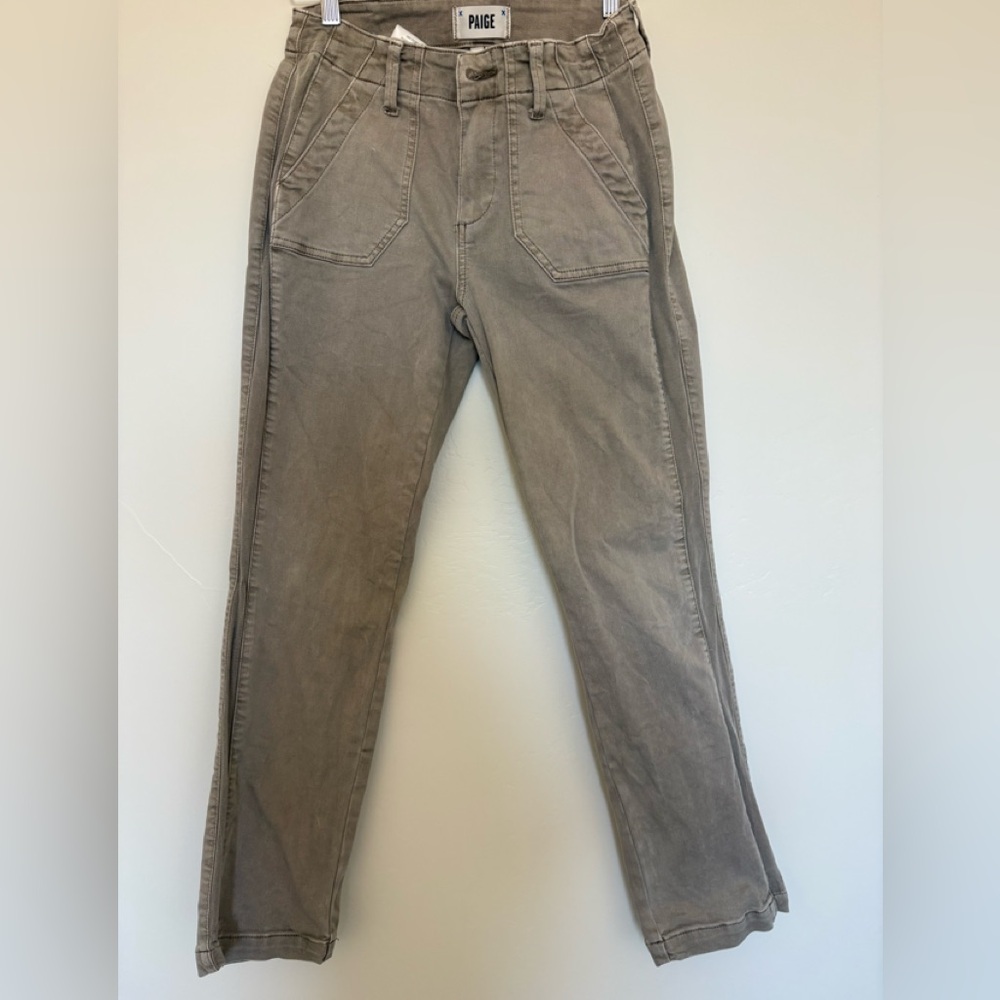 PAIGE MAYSLIE beige straight leg utility pants size 25